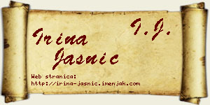 Irina Jasnić vizit kartica